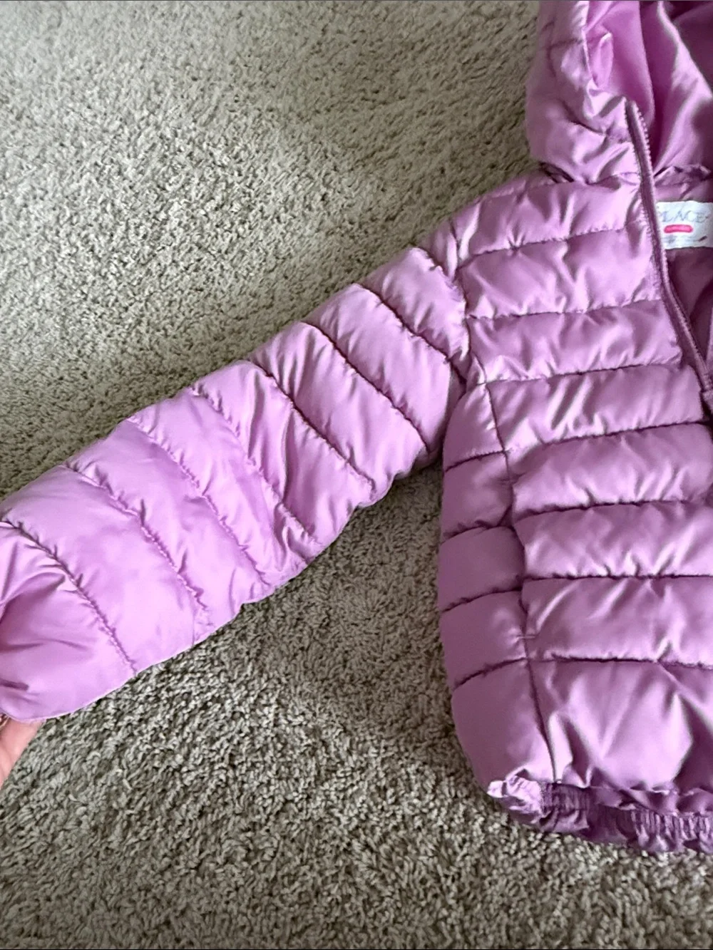 Children's Place Girls' Lilac Quilted Hooded Puffer Jacket size small 5/6